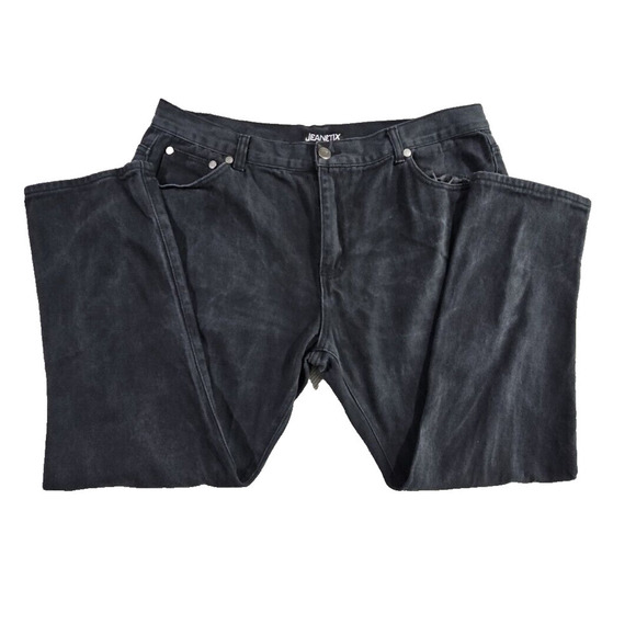 Jeanetix Jeans Men's W40 L30 Black Relaxed Straight Leg Mid Rise 100% Cotton - Picture 3 of 16